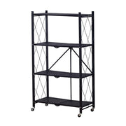 4 Tier Storage Shelf Wheel Rack Foldable Organizer