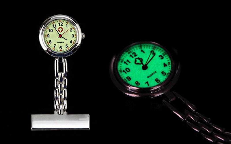 Nurse Watch Brooch Luminous Glow in Dark Pendant Pocket