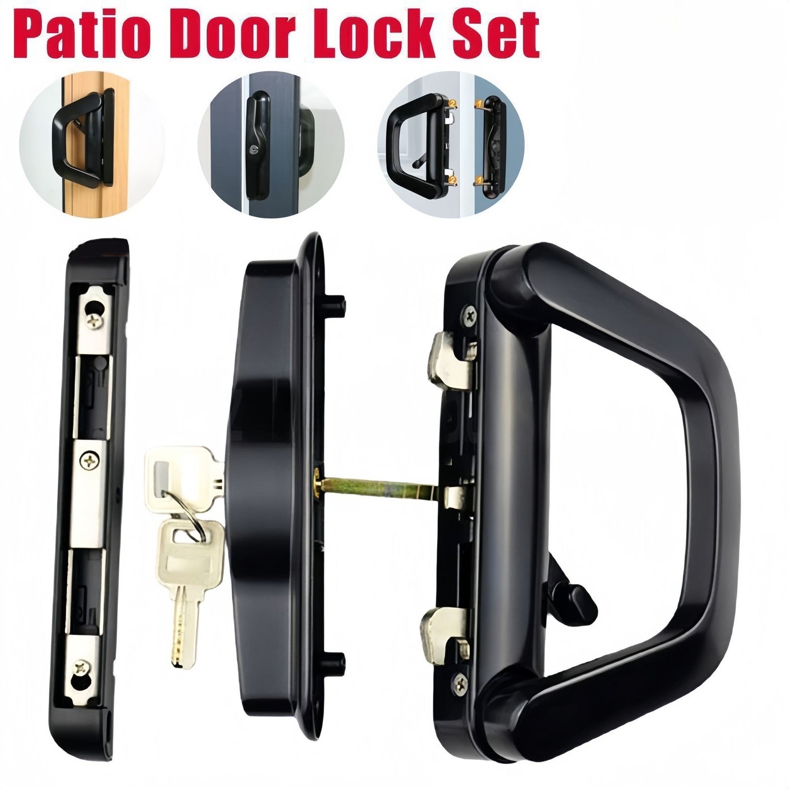 Glass Patio Sliding Door Lock Set
