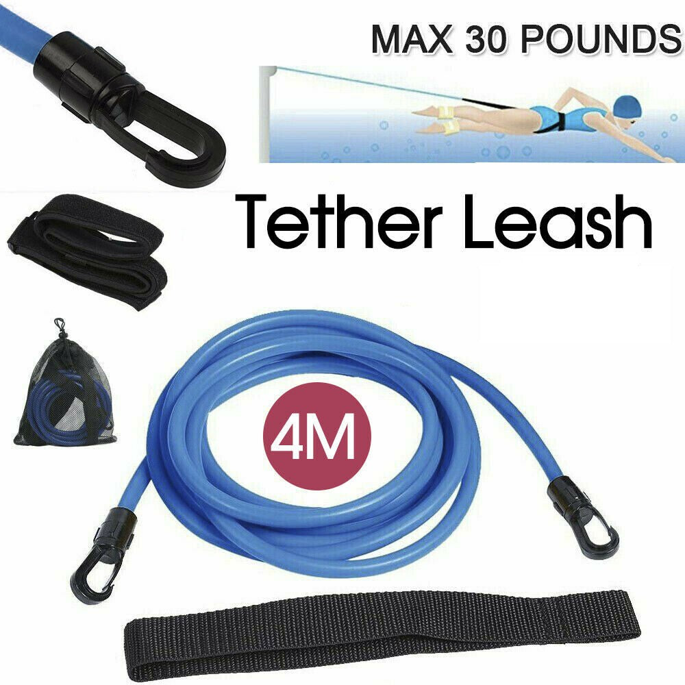 4M Swim Trainer Belt Swimming Resistance Tether Leash Pool Training Harness