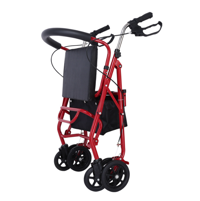 Folding Mobility Walking frame Rollator Seat Walker with Shopping Storage Bag