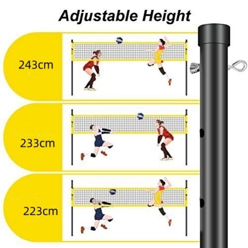 Outdoor Volleyball Net Set with Adjustable Pole