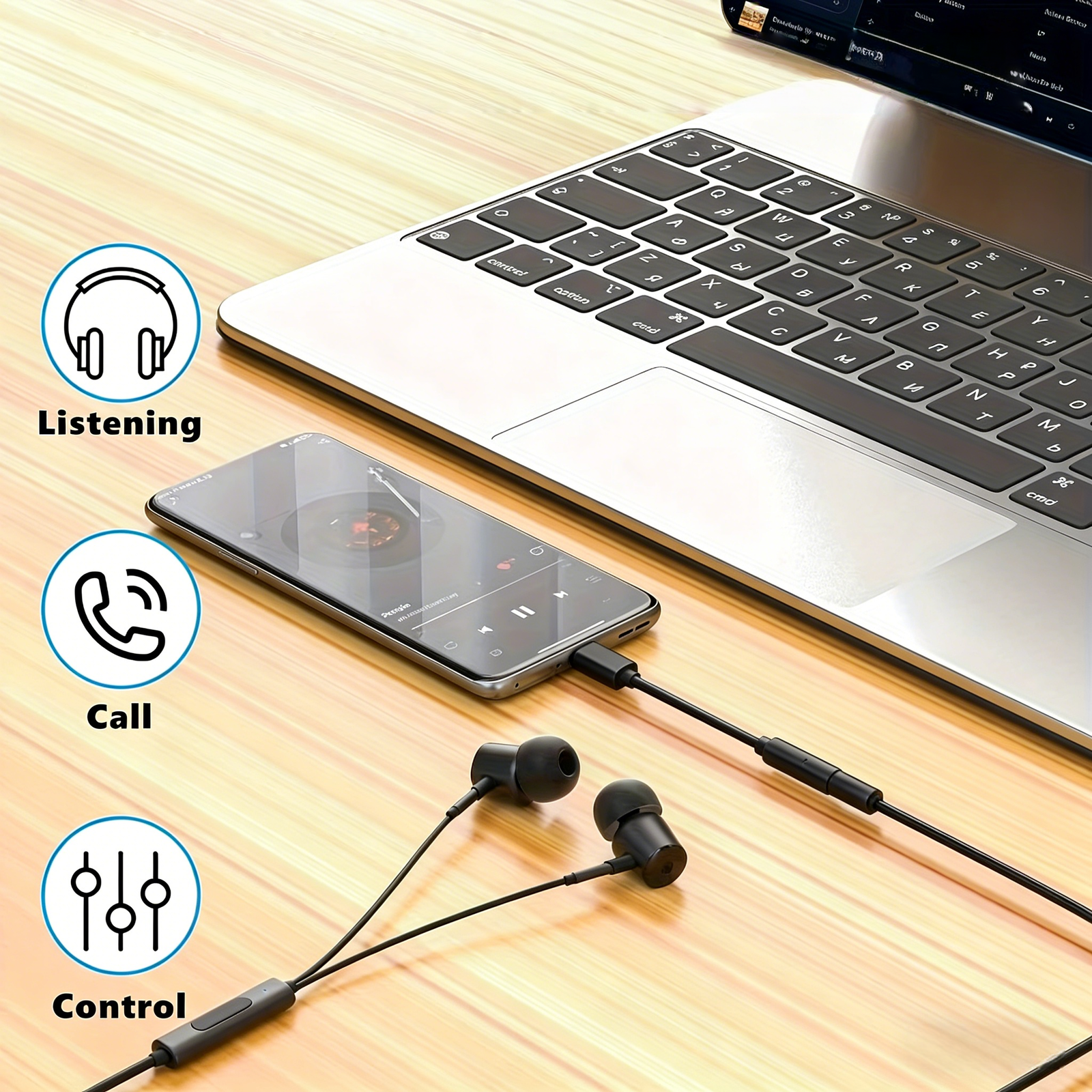 Type C to 3.5mm AUX Earphones Audio Stereo Cable Adapter For Samsung iPhone