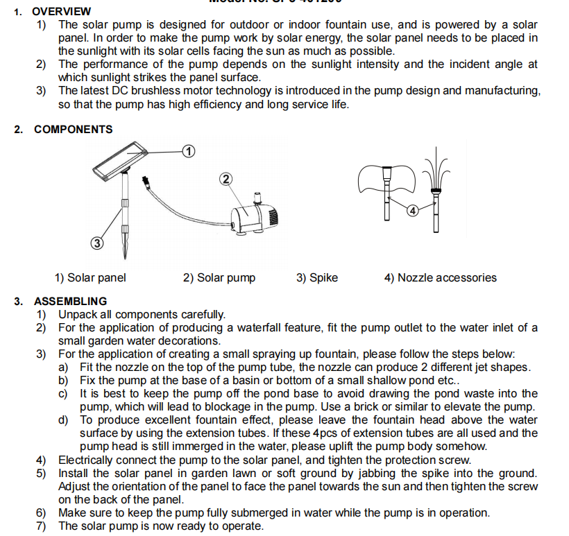 5W Solar Powered Fountain Submersible Water Pump Kit Garden Pond Panel