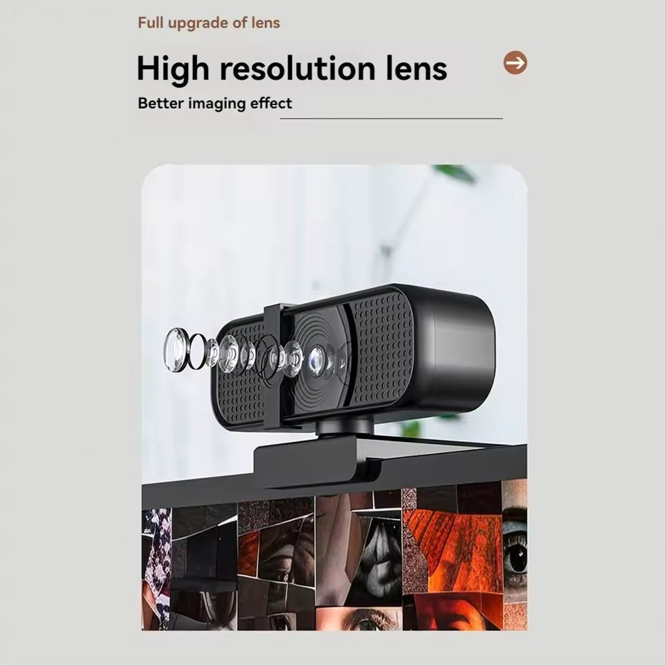 2K HD USB Webcam Computer Camera for Live Streaming Video Conference