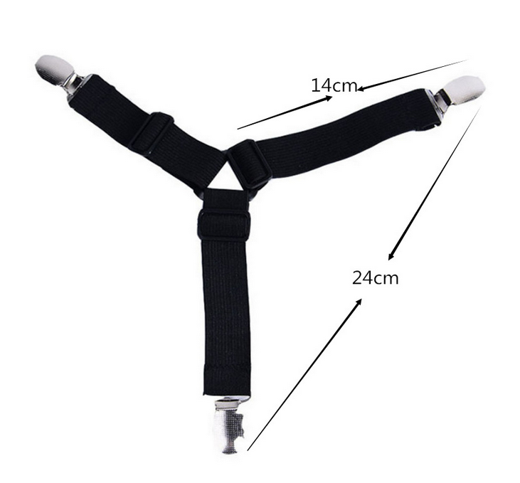 4pcs Triangle Fitted Sheet Strap Clips Grippers Mattress Bed Suspenders Holder