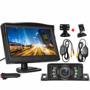 Wireless 5" Monitor Reverse Camera Rear View Backup Parking Cam Kit Night Vision