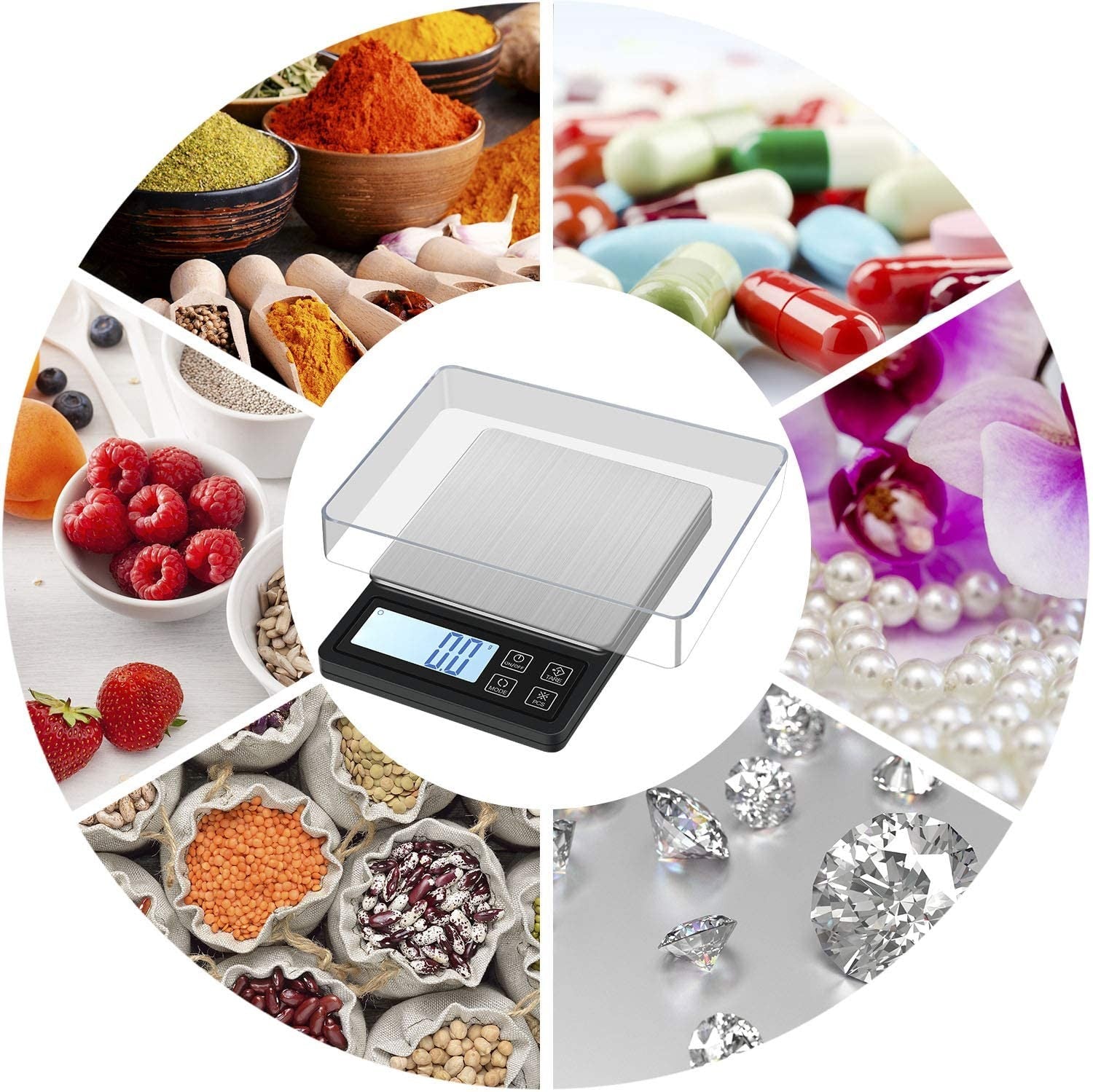 3000g/0.1g Digital Pocket Scale Kitchen Scales