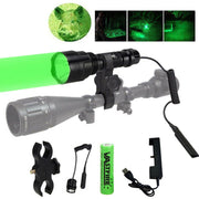 Green Tactical Green Flashlight Hunting Torch Light Camping Lamp Scope Gun Mount