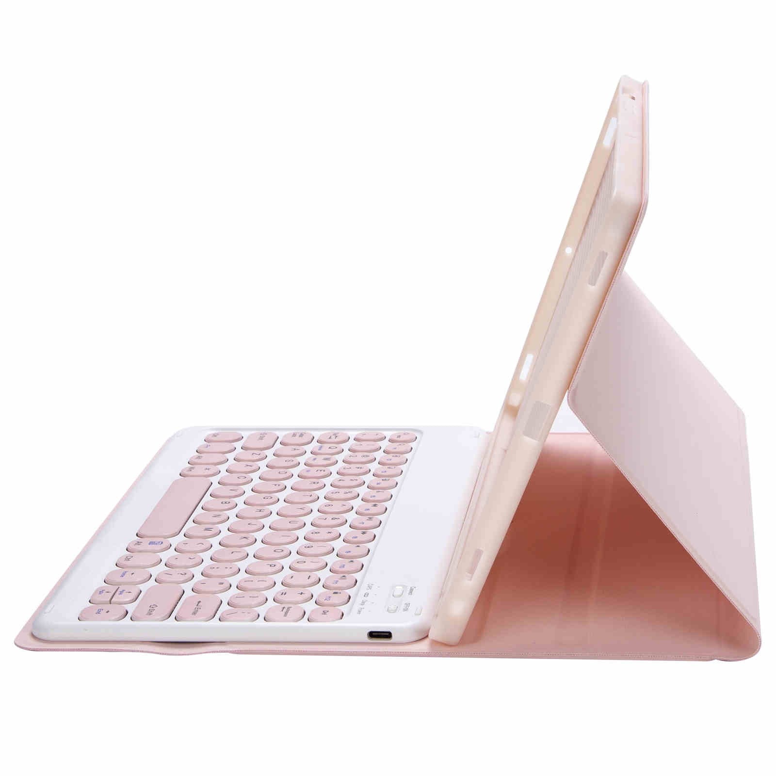 iPad 10Gen 10.9inch 2022, iPad 11th (A16 2025) Bluetooth Keyboard Case - Pink