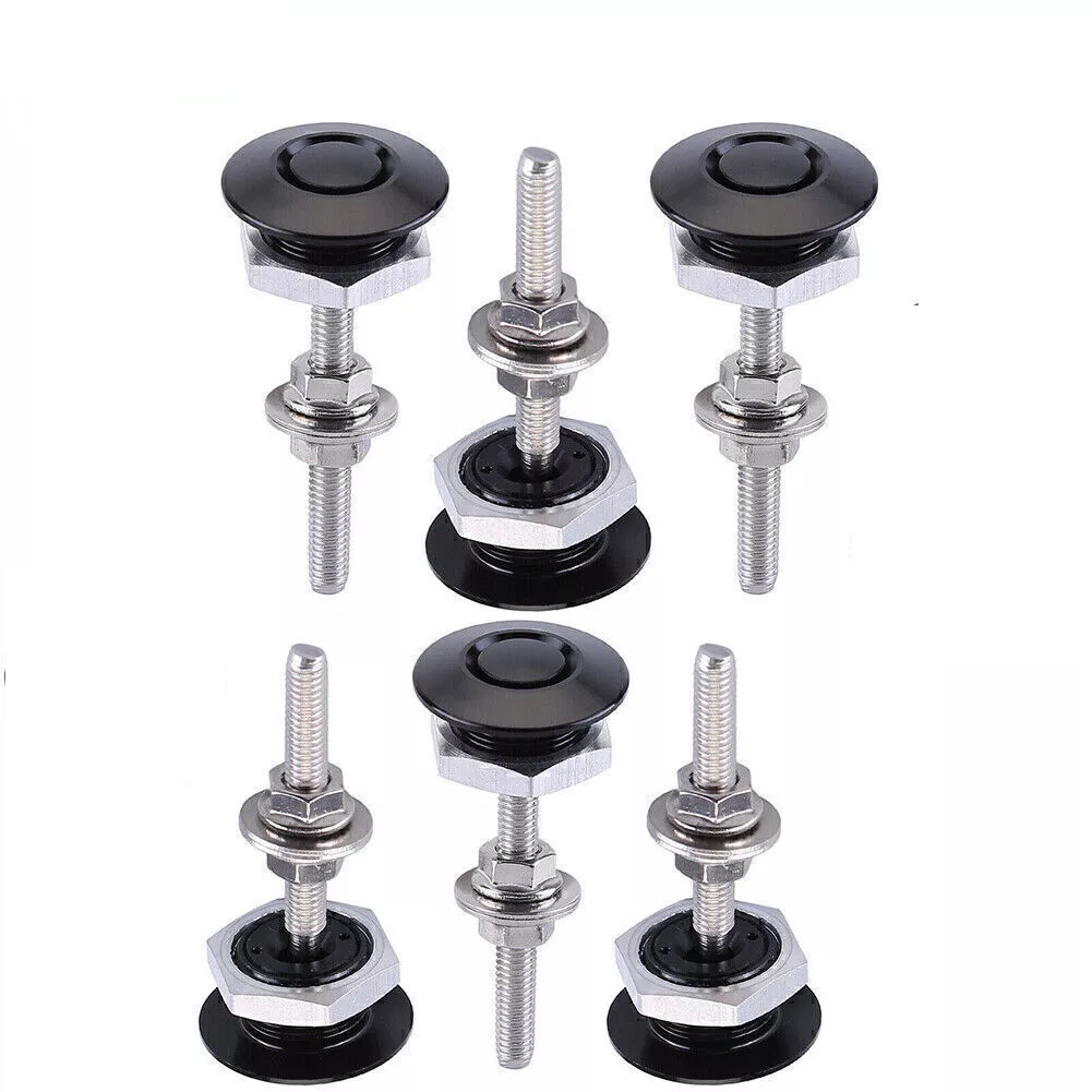 6X Push Button Quick Release Hood Bonnet Pins Lock Clip Car Bumper Latch Kit