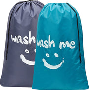 2 Pack 65x96cm Wash Me Travel Laundry Bag, Dirty Clothes Organiser
