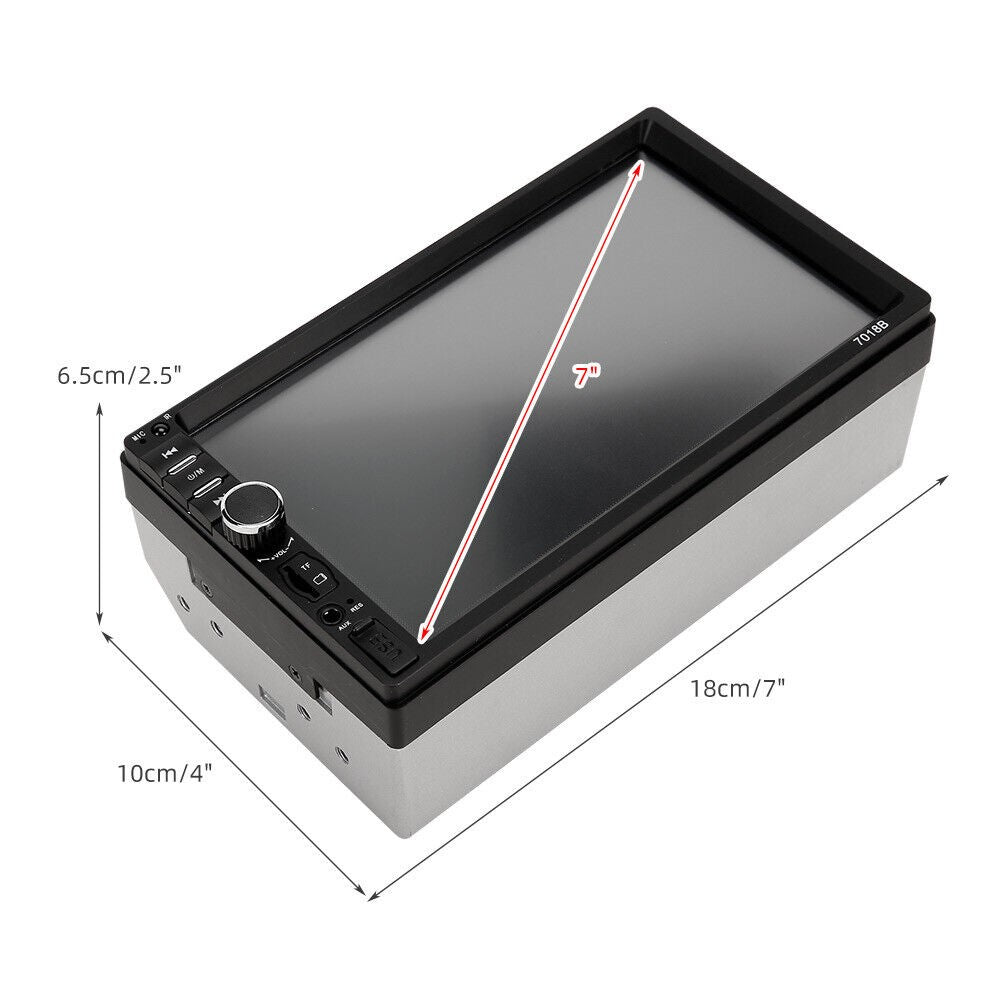 7" Double 2 DIN Bluetooth Head Unit Car Stereo Touch Screen Radio FM/TF/USB/AUX