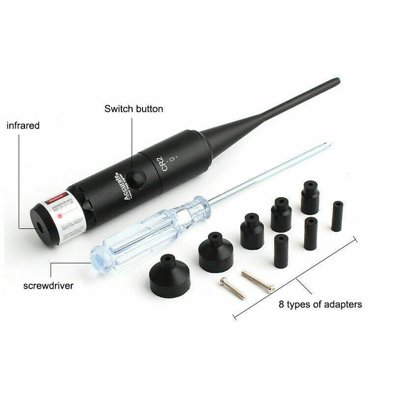 Red Laser Bore Sighter Kit For .177 to .50 Caliber Scope Handgun Rifle