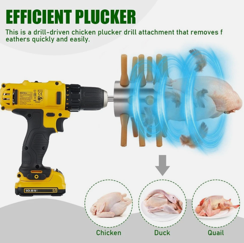 Chicken Duck Plucker Drill Attachment Labor Saving