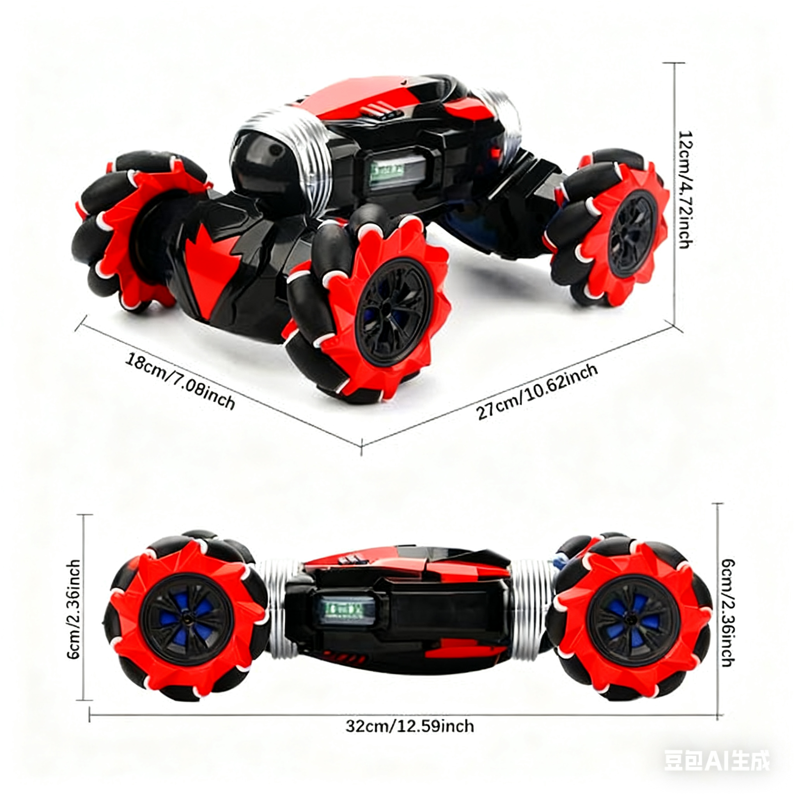 4WD RC Stunt Car Remote Control Off-Road Gesture Sensing Red
