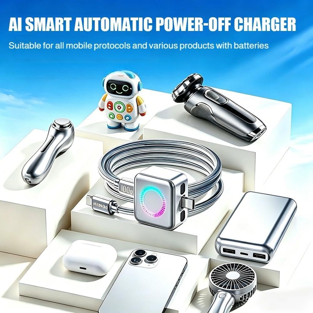 Type C 140W Auto Disconnect Charger Adapter, Fast Charging Separator Auto Cut