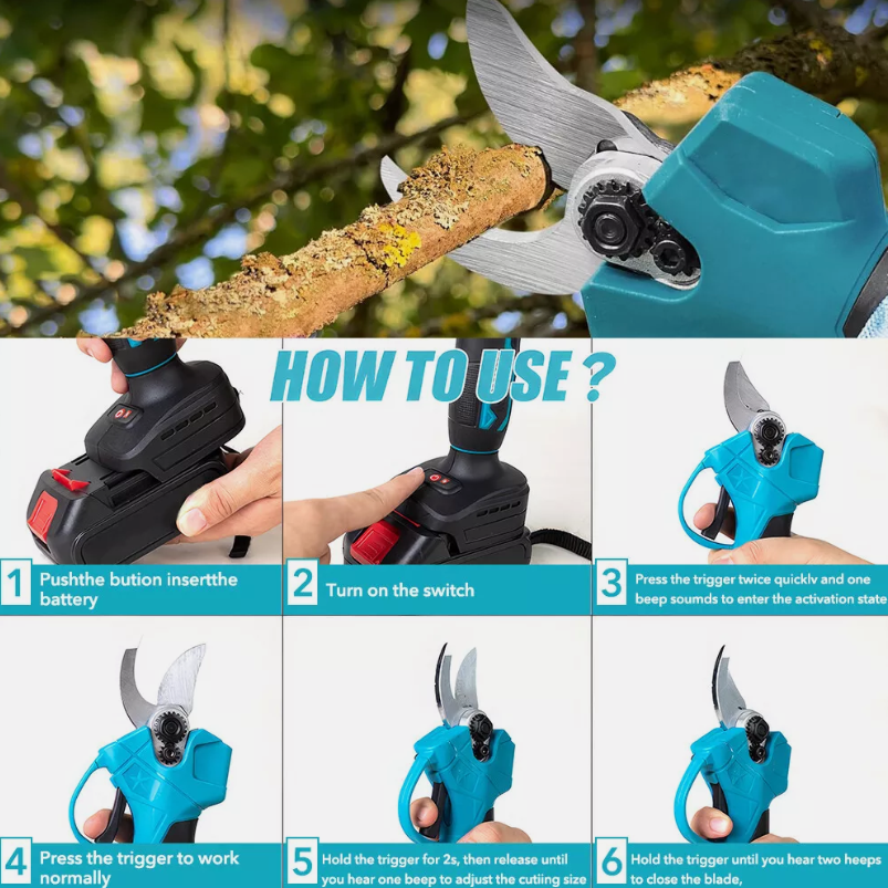 Cordless Pruning Shears Brushless Electric Secateur For Makita 18V Battery