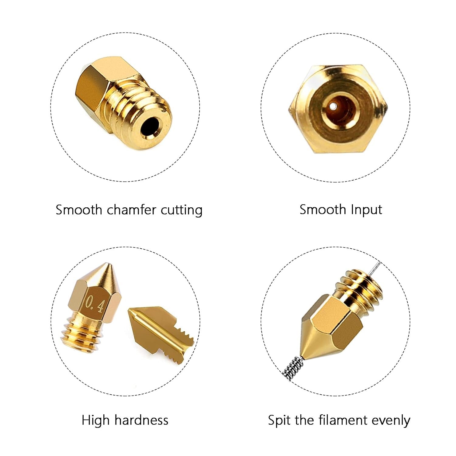 25PCS MK8 3D Printer Extruder Brass Nozzles for Creality Ender 3