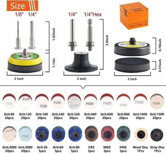 270PCS Sanding Discs Pad Variety Kit