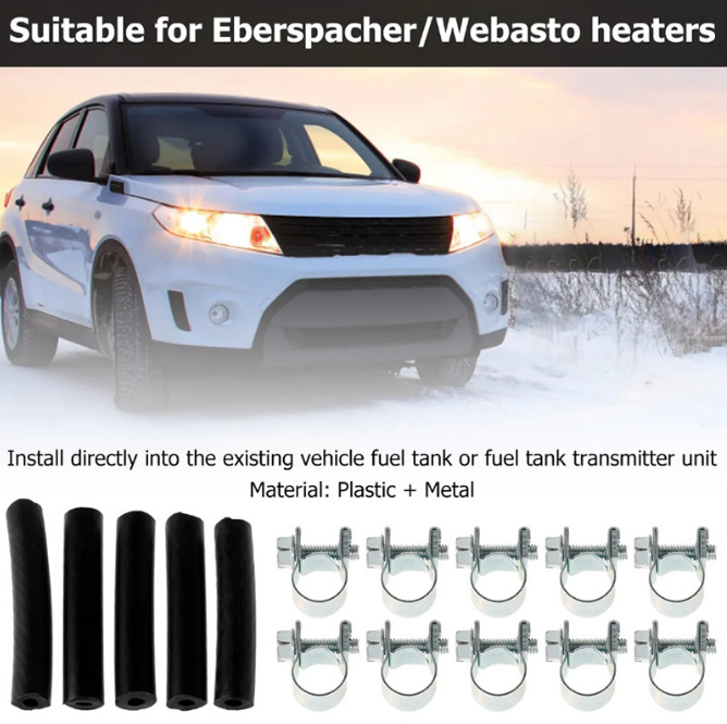 For Webasto Eberspacher Diesel Heater Inline Fuel Filter Hose Clip Pipe Line Kit