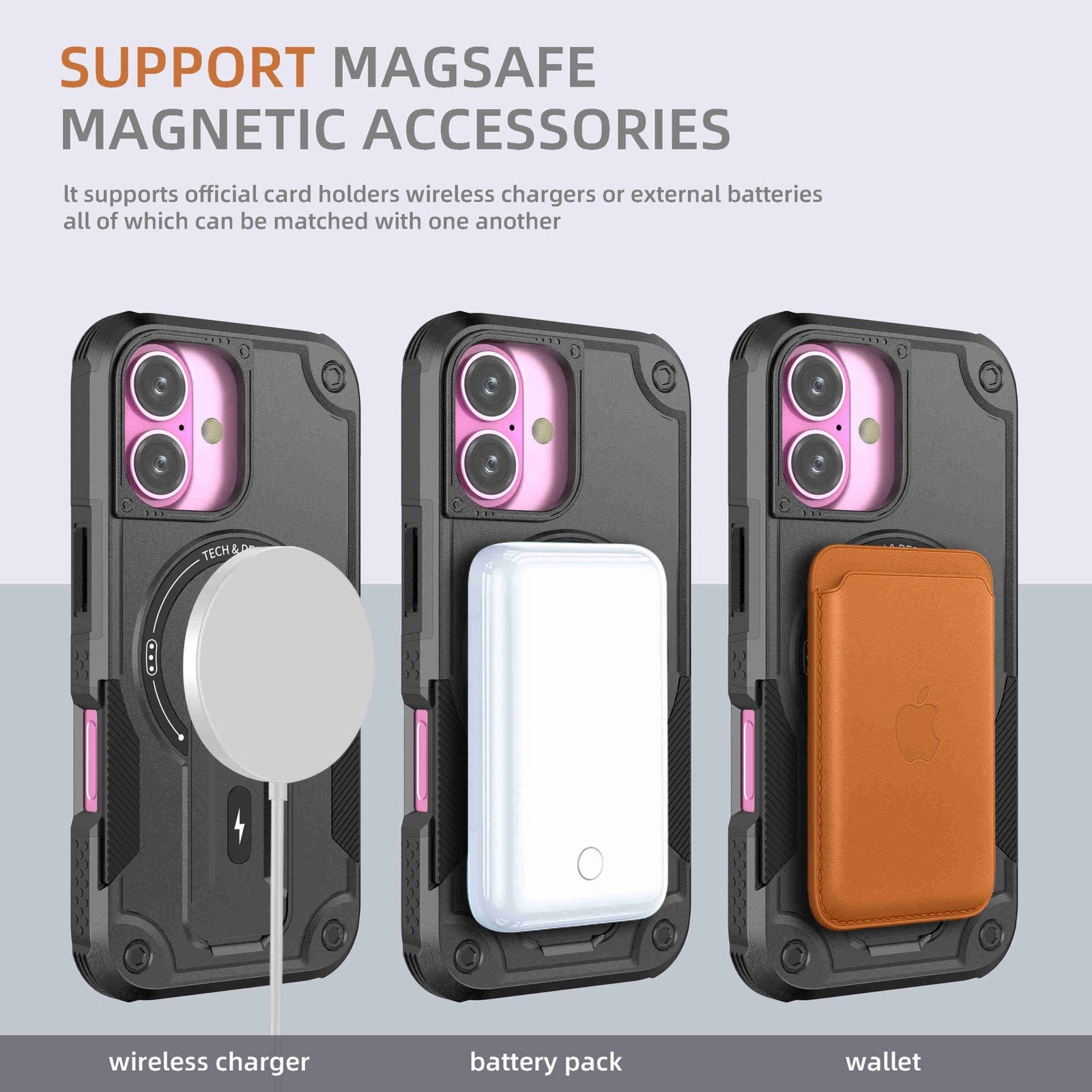 Magnetic Kickstand Magsafe Shock proof Bumper Case for iPhone 17