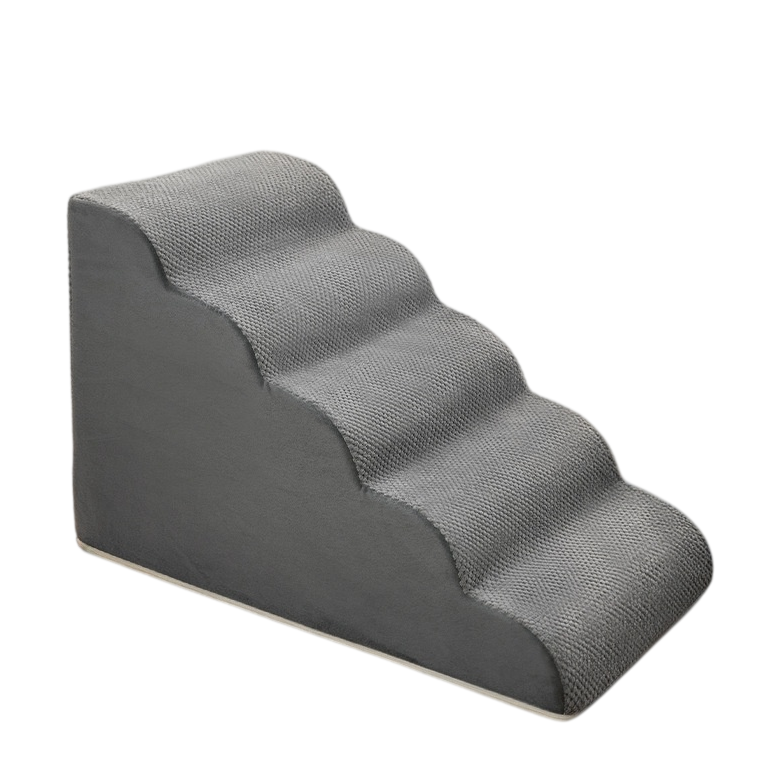 5-Step Pet Ramp Stairs for Bed Couches Dog Step Ladder Memory Foam Non-Slip