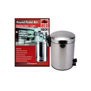 Stainless Steel Pedal Rubbish Bin w Handle Trash Waste Garbage Can 3L