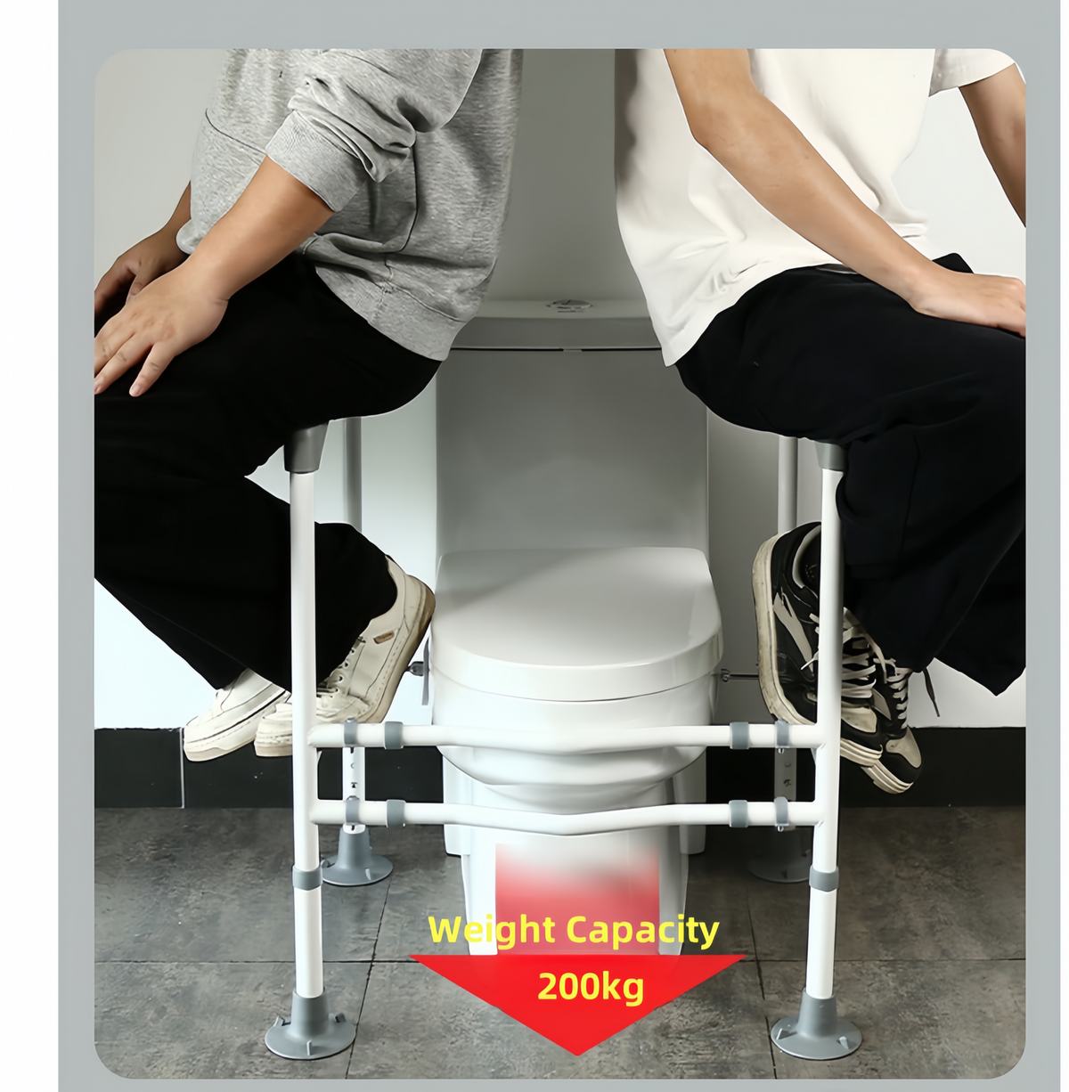 Toilet Safety Frame & Rail, Adjustable Bathroom Support Stand Non-Slip Handrails