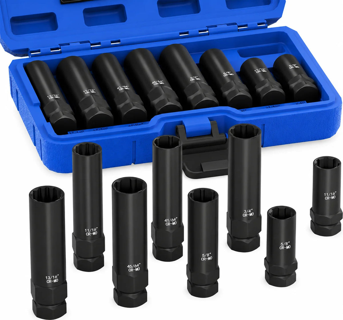 8pcs Spline Lug Nut Removal Tool Set for Removing Frozen Hex Wheel Locks