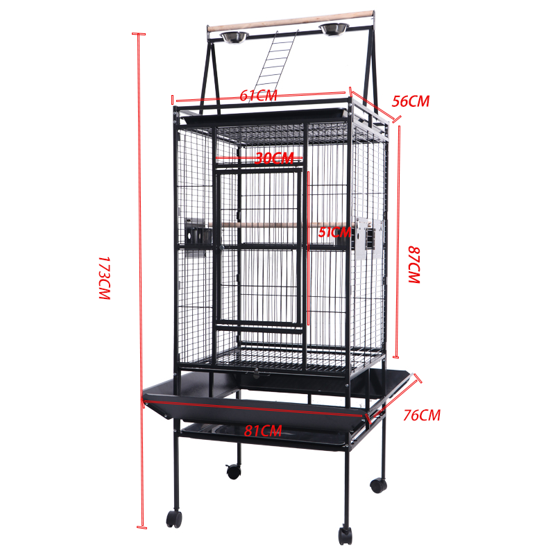 173cm Large Bird Cage Pet Cages Parrot Aviary Stand with Wheels