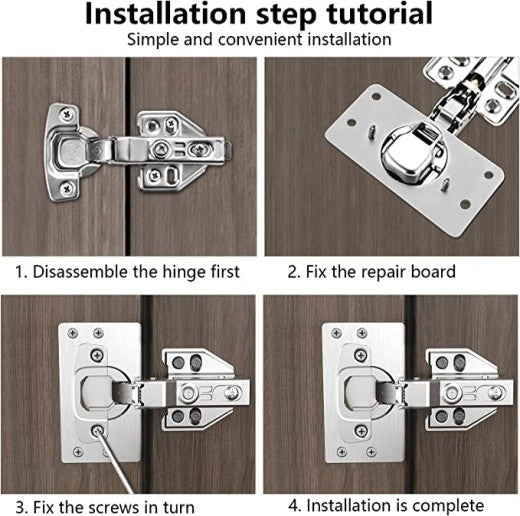 8PCS Cabinet Door Hinge Repair Plate with Screws