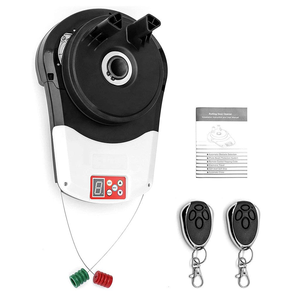 Automatic Roller Door Opener Garage 800N Motor 2x Remote 25m² Rolling