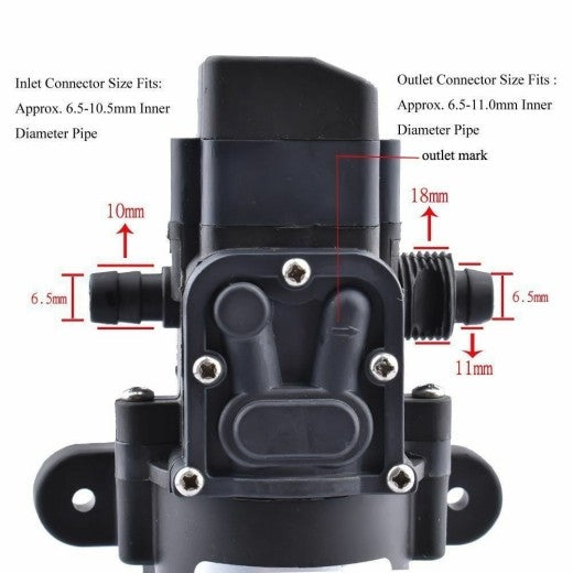 60W 12V 80PSI Water Pump High Pressure 5L/Min