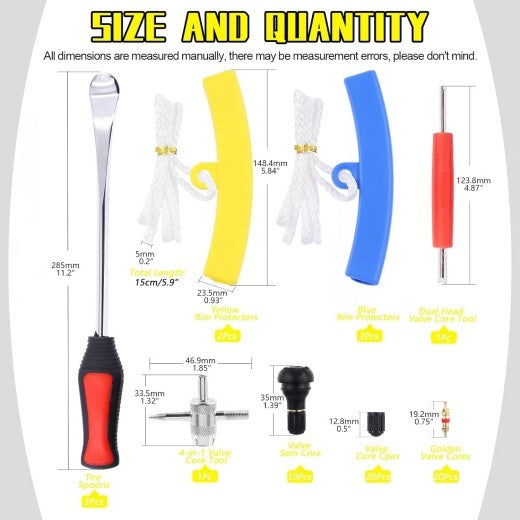 57Pcs Tire Spoons Motorcycle Tire Changing Tools