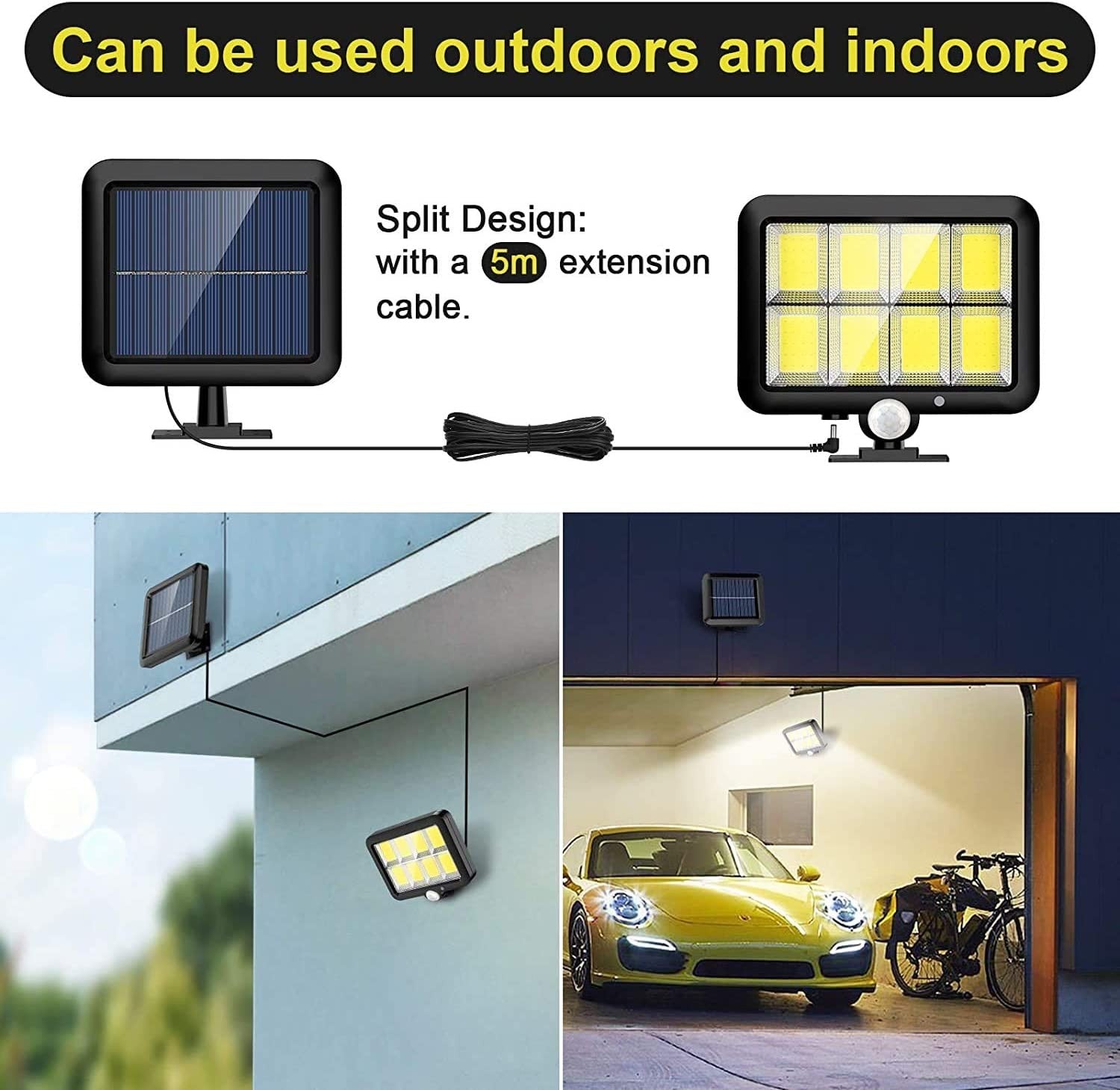 Solar Light Motion Sensor Security Led Flood Light Outdoor Garden Light