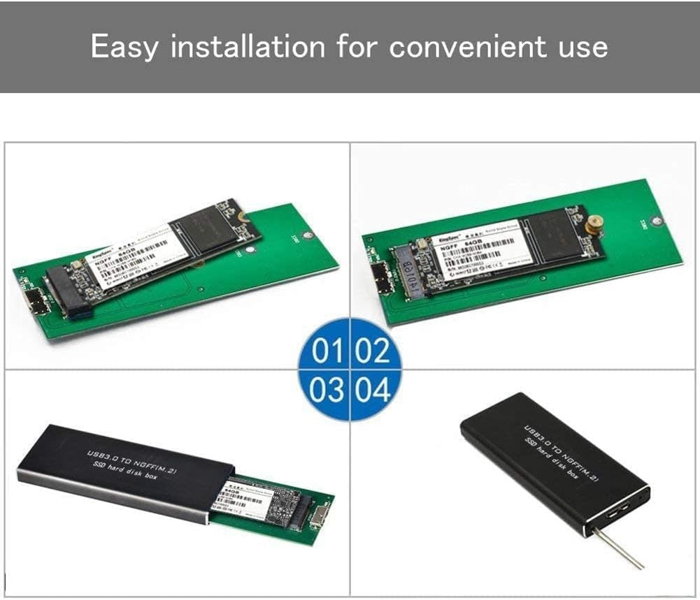 USB 3.0 TO M.2 NGFF SSD SATA External Enclosure Storage Case Adapter