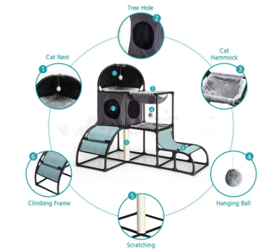Cat Tree Tower Post Scratcher Scratching Condo Play House