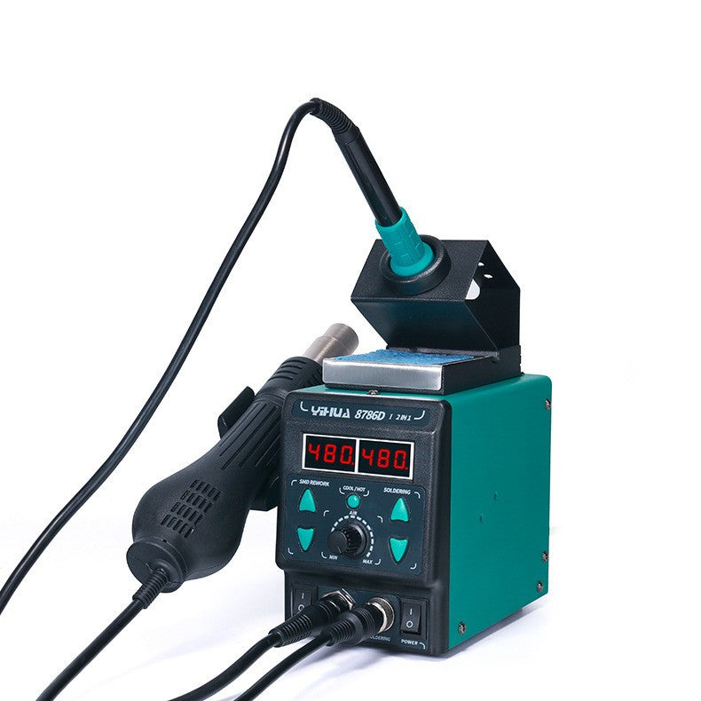2in1 Soldering Station Solder Iron Kit Hot Air Gun Digital Desoldering