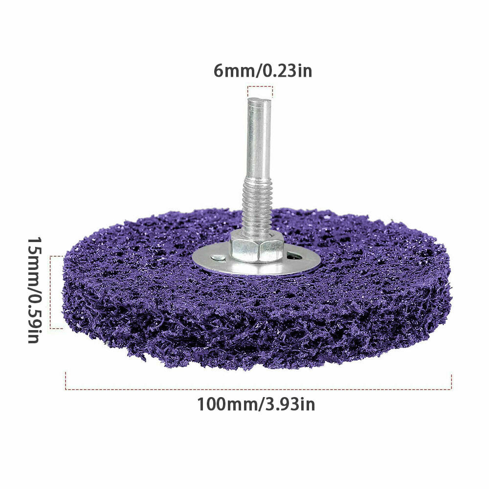 5Pcs 100mm Poly Strip Discs Wheel Paint Rust Removal Clean For Electric Drill