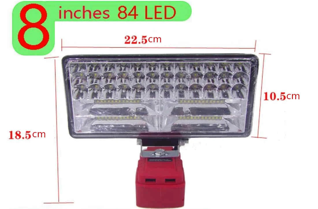 8 Inch Wireless LED Work Light Portable Flood Light Fit Milwaukee 18V Battery