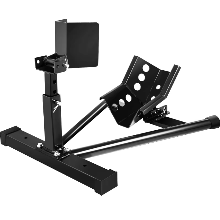 Black Motorcycle Front Wheel Chock Stand Holder For 17''-21'' Wheels