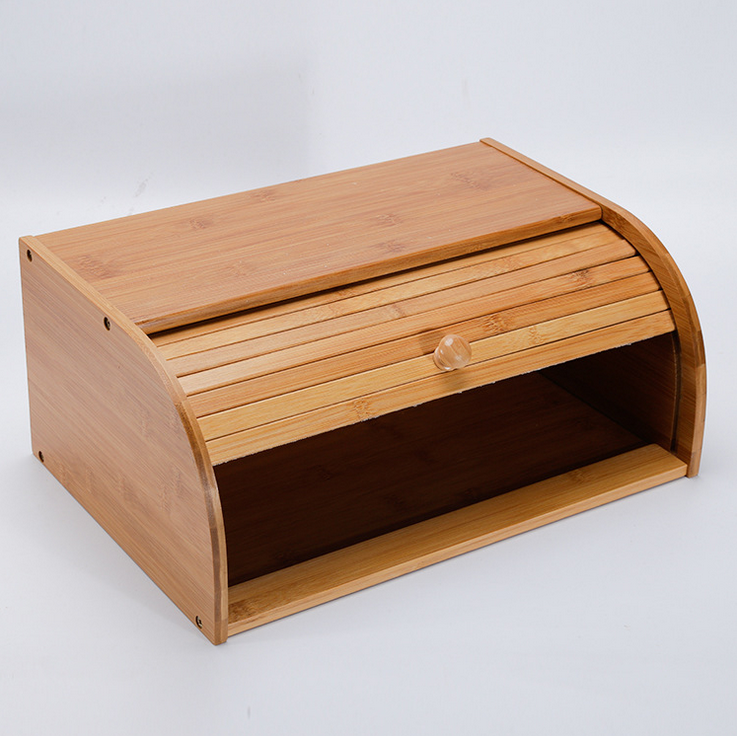 Bamboo Bread Bin Storage Box Loaf Container