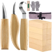 17pcs Wood Carving Kit for Beginners Includes Knives Blocks Gloves