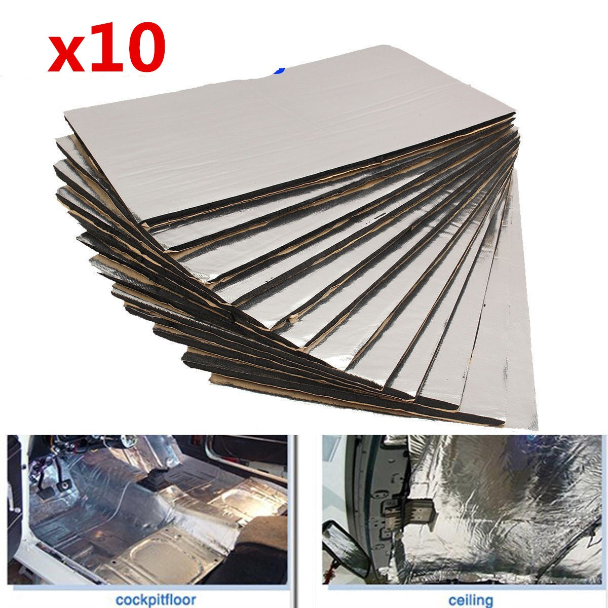 50x30CM Car Heat Insulation Shield Noise Deadening Sound Proofing Foam Deadener