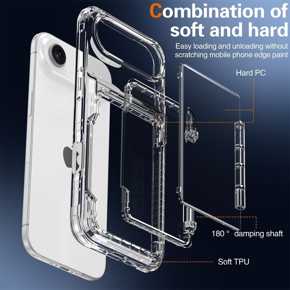 Clear Transparent Card Slots Back Holder Rugged Case For iPhone 17 Air