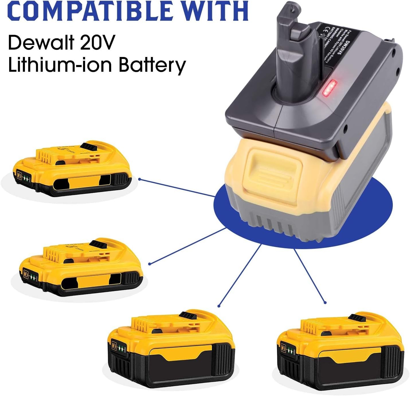 Dewalt to Dyson V6 Battery Adapter Converter SV03 SV04 SV09 DC62 DC59 Animal