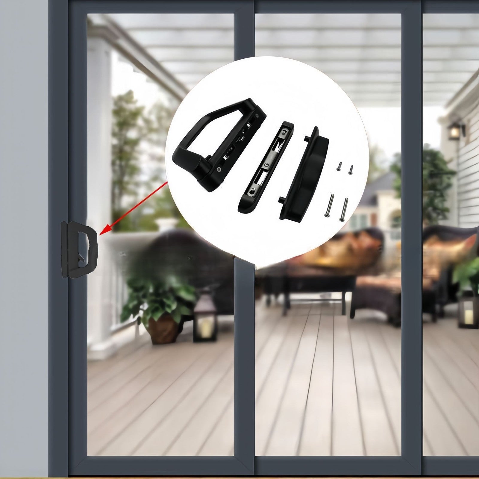 Glass Patio Sliding Door Lock Set