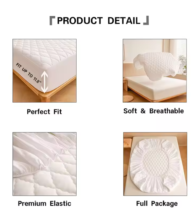 Queen Waterproof Mattress Protector Quilted Fitted Cover TPU Machine Washable