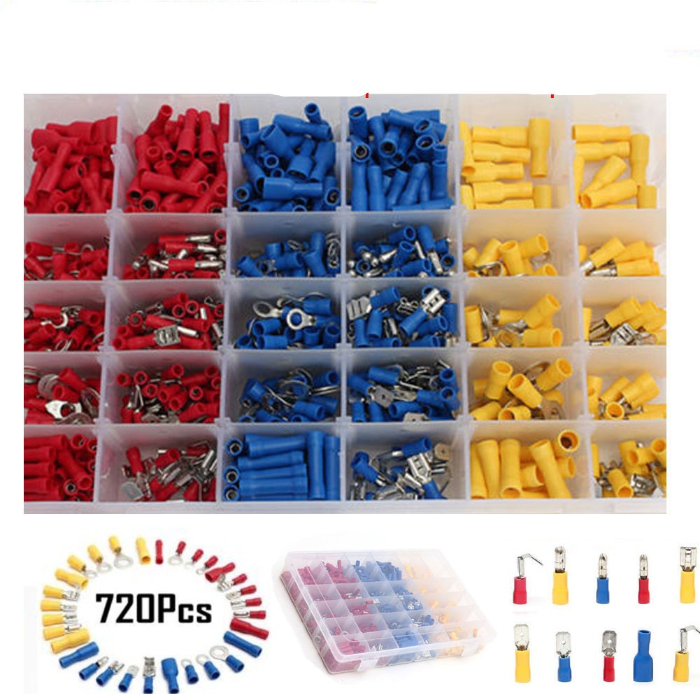 Electrical Wire Connector 720pcs Insulated Crimp Terminals Spade Set
